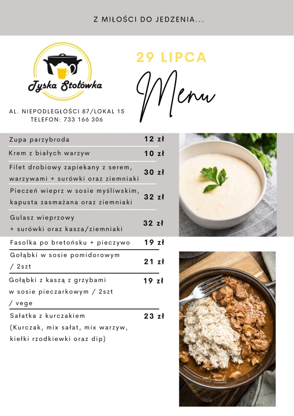 MENU LOKAL 2 AL. NIEPODLEGŁOŚCI 87/LOKAL 15