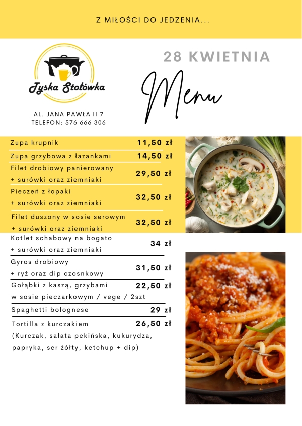 MENU AL. JANA PAWŁA II 7