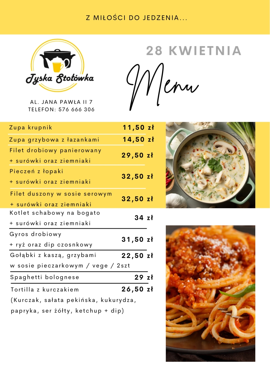 MENU AL. JANA PAWŁA II 7