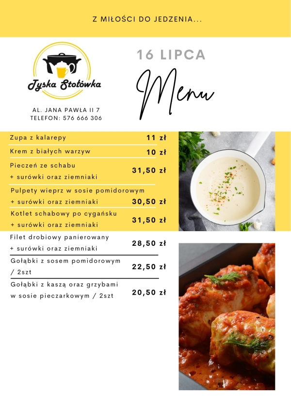 MENU LOKAL 1 AL. JANA PAWŁA II 7