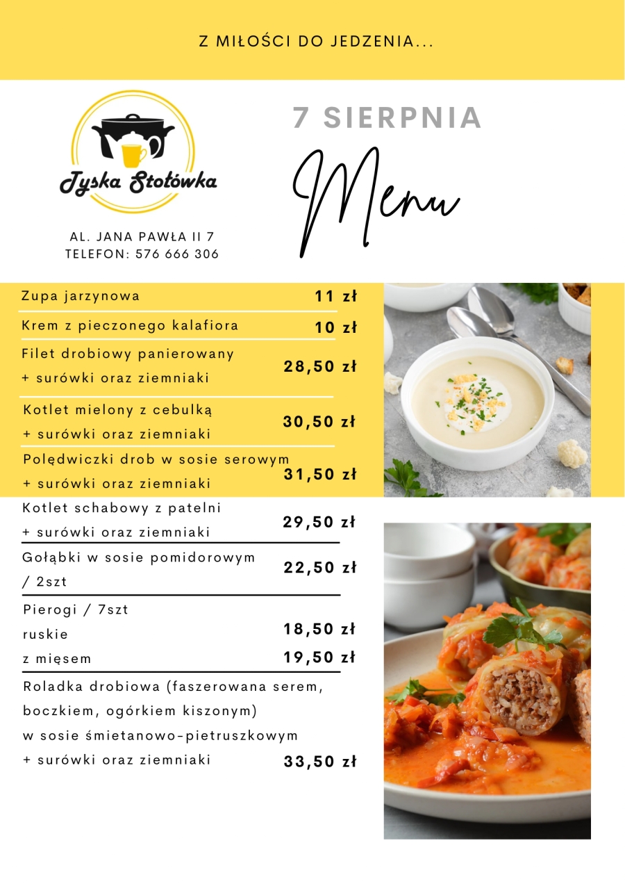 MENU LOKAL 1 AL. JANA PAWŁA II 7