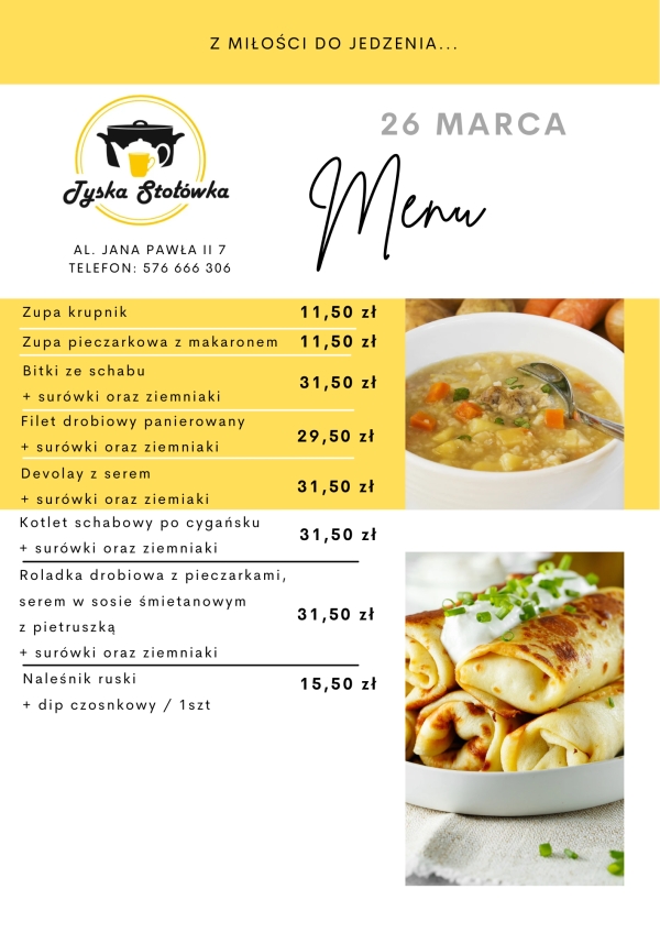MENU AL. JANA PAWŁA II 7