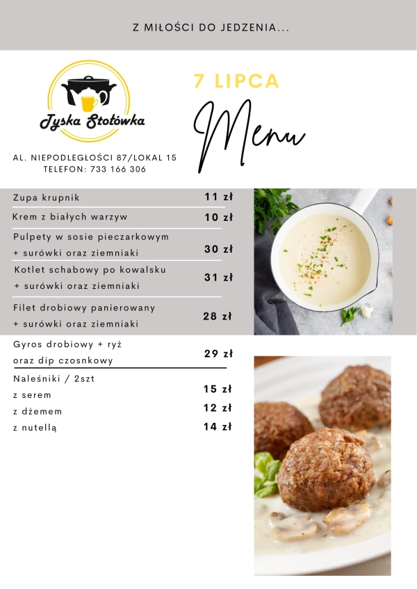 MENU LOKAL 2 AL. NIEPODLEGŁOŚCI 87/LOKAL 15