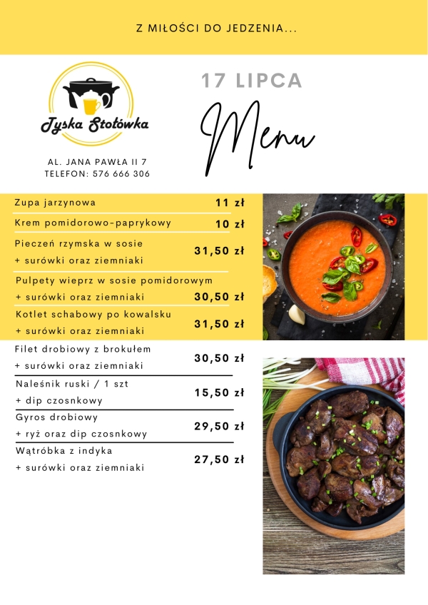 MENU LOKAL 1 AL. JANA PAWŁA II 7