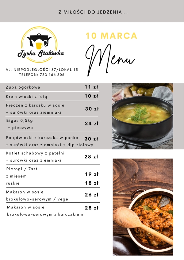 MENU LOKAL 2 AL. NIEPODLEGŁOŚCI 87/LOKAL 15