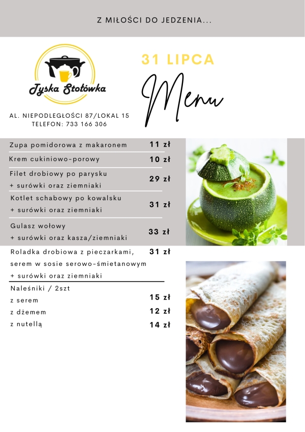 MENU LOKAL 2 AL. NIEPODLEGŁOŚCI 87/LOKAL 15