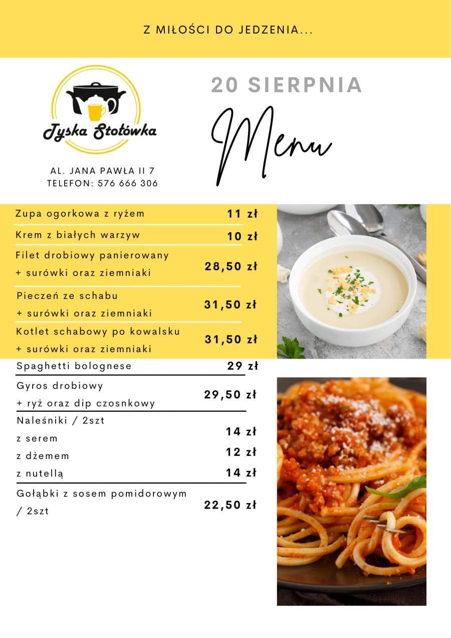 MENU LOKAL 1 AL. JANA PAWŁA II 7