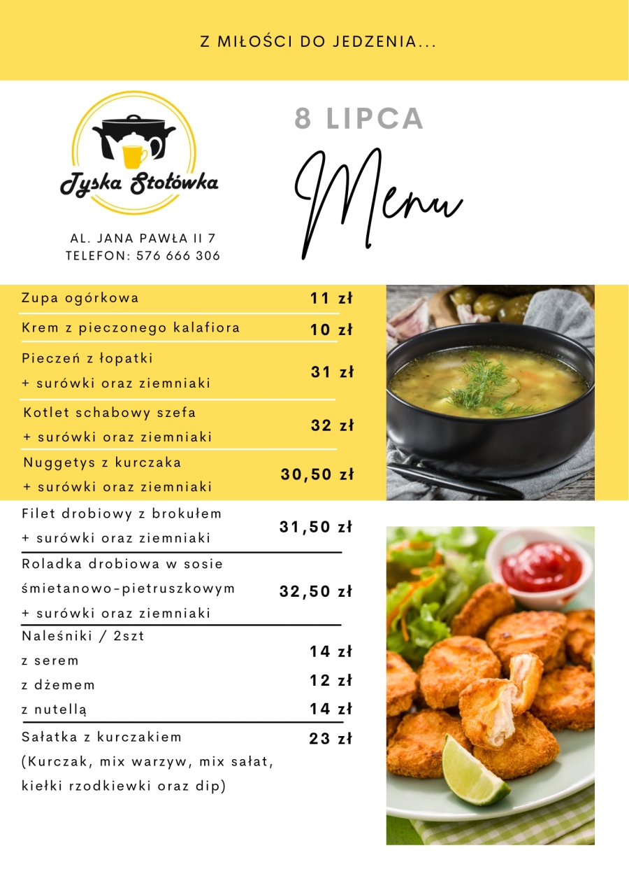 MENU LOKAL 1 AL. JANA PAWŁA II 7
