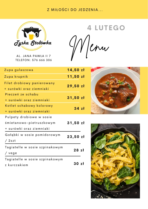MENU LOKAL AL. JANA PAWŁA II 7