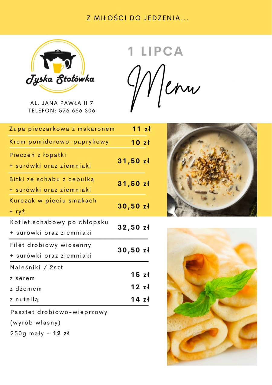 MENU LOKAL 1 AL. JANA PAWŁA II 7