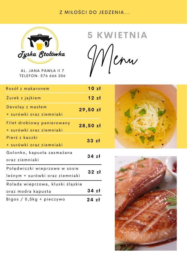 MENU LOKAL 1 AL. JANA PAWŁA II 7
