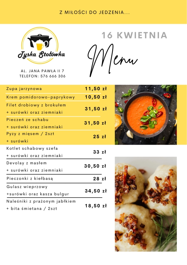 MENU AL. JANA PAWŁA II 7