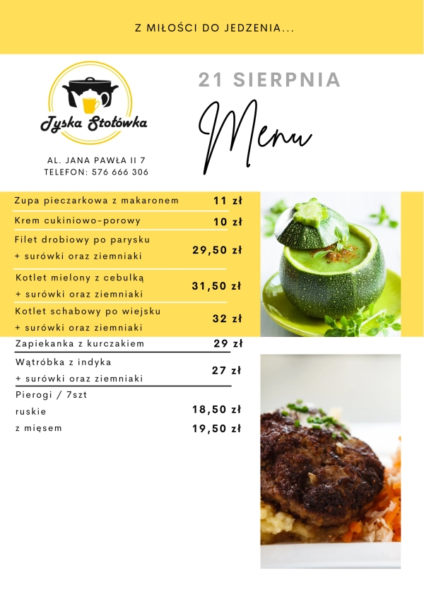 MENU LOKAL 1 AL. JANA PAWŁA II 7