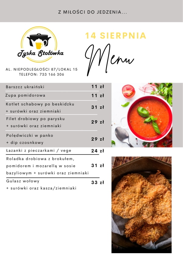 MENU LOKAL 2 AL. NIEPODLEGŁOŚCI 87/LOKAL 15