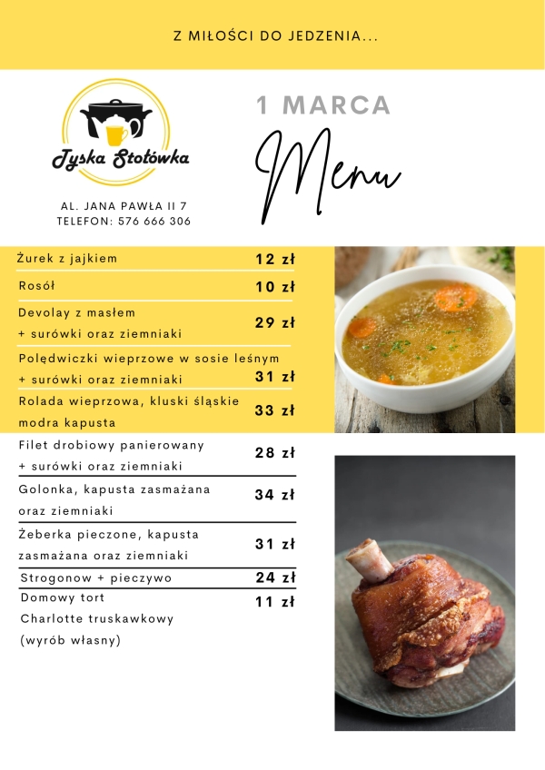 MENU LOKAL 1 AL. JANA PAWŁA II 7