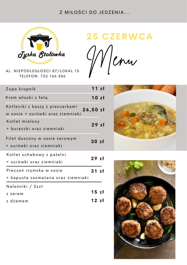 MENU LOKAL 2 AL. NIEPODLEGŁOŚCI 87/LOKAL 15