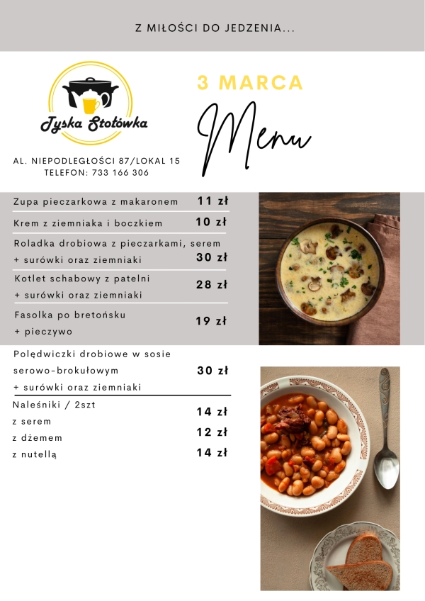 MENU LOKAL 2 Al. NIEPODLEGŁOŚCI 87/LOKAL 15