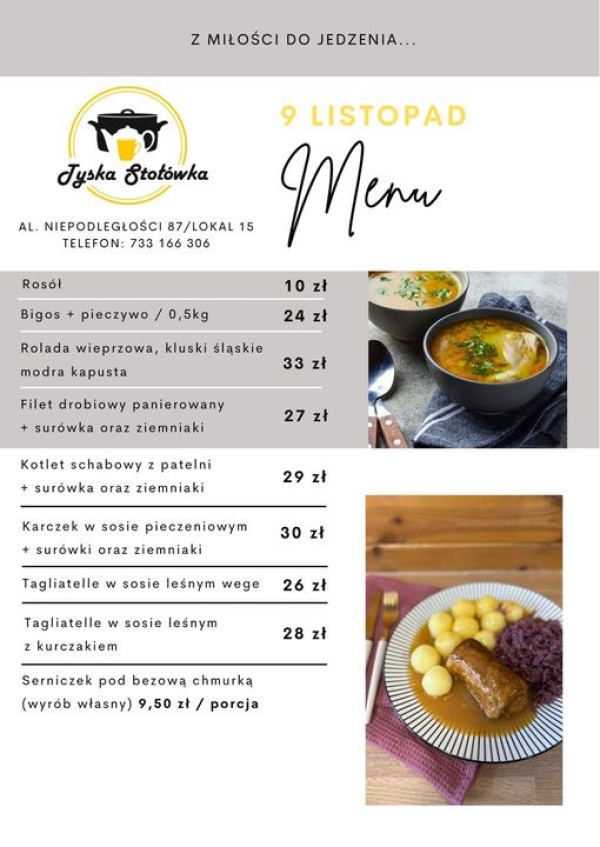 Menu lokal 2 Niepodległości 87/15