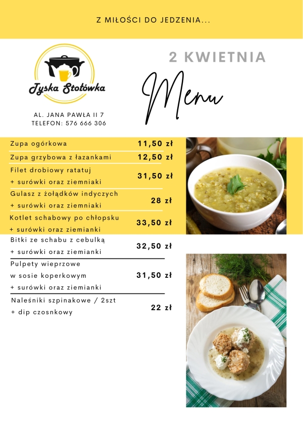 MENU AL. JANA PAWŁA II 7