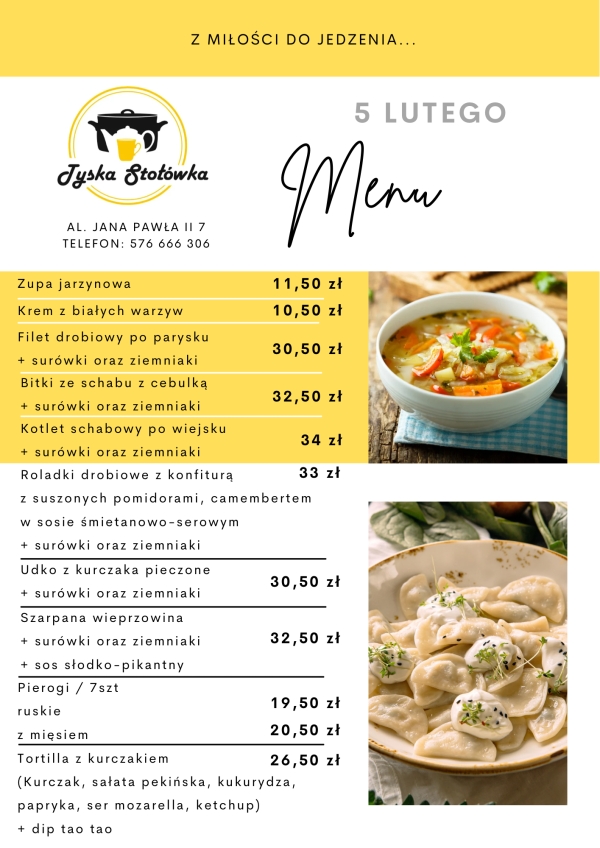 MENU LOKAL AL. JANA PAWŁA II 7