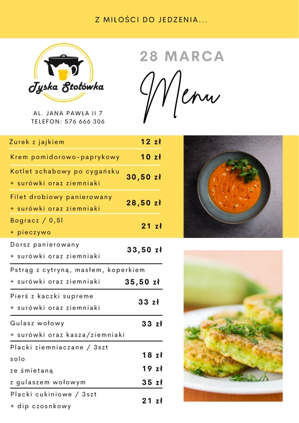 MENU LOKAL 1 AL. JANA PAWŁA II 7