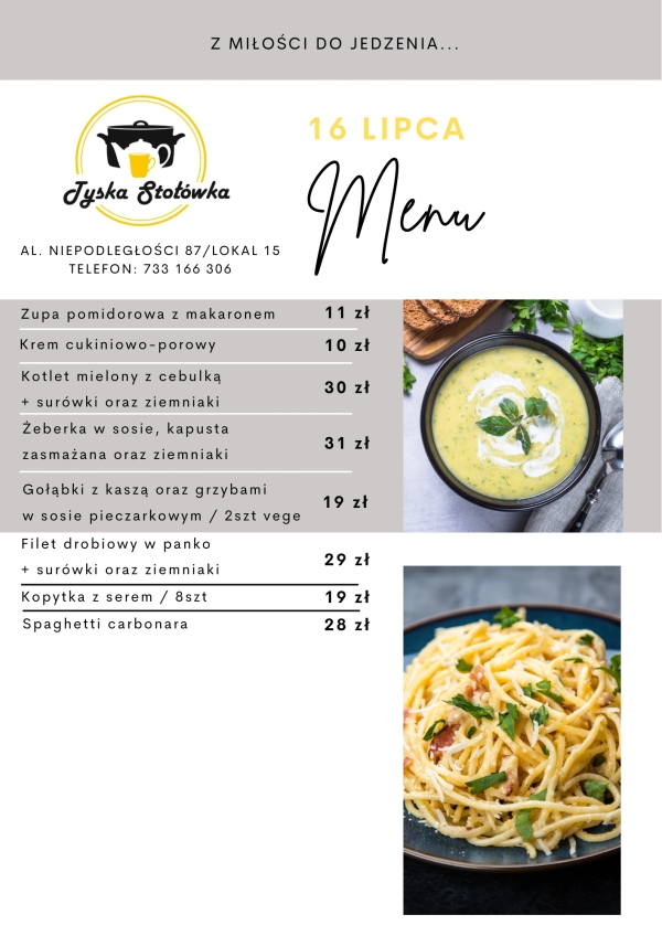 MENU LOKAL 2 AL. NIEPODLEGŁOŚCI 87/LOKAL 15