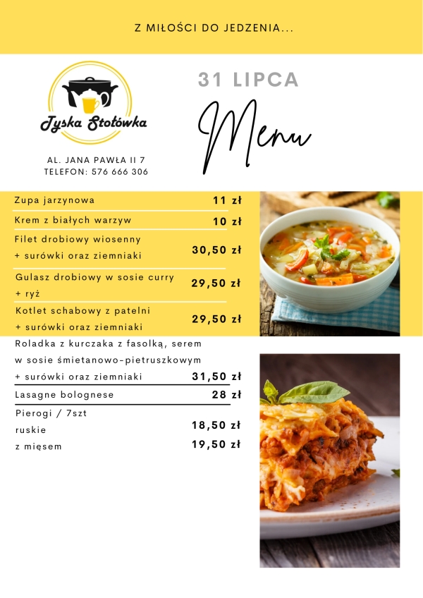 MENU LOKAL 1 AL. JANA PAWŁA II 7
