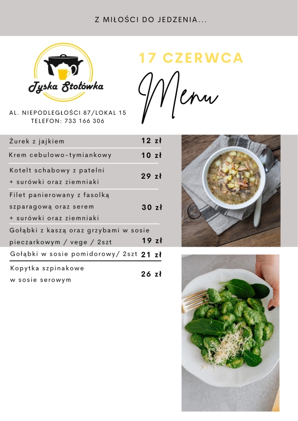 MENU LOKAL 2 AL. NIEPODLEGŁOŚCI 87/LOKAL 15