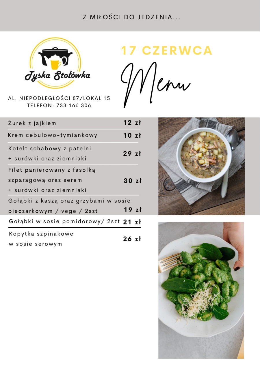 MENU LOKAL 2 AL. NIEPODLEGŁOŚCI 87/LOKAL 15