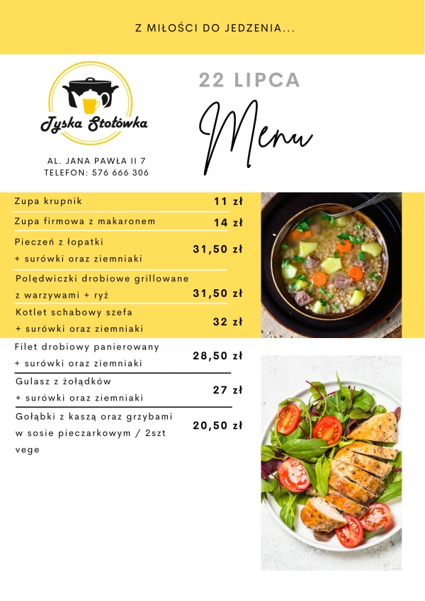 MENU LOKAL 1 AL. JANA PAWŁA II 7