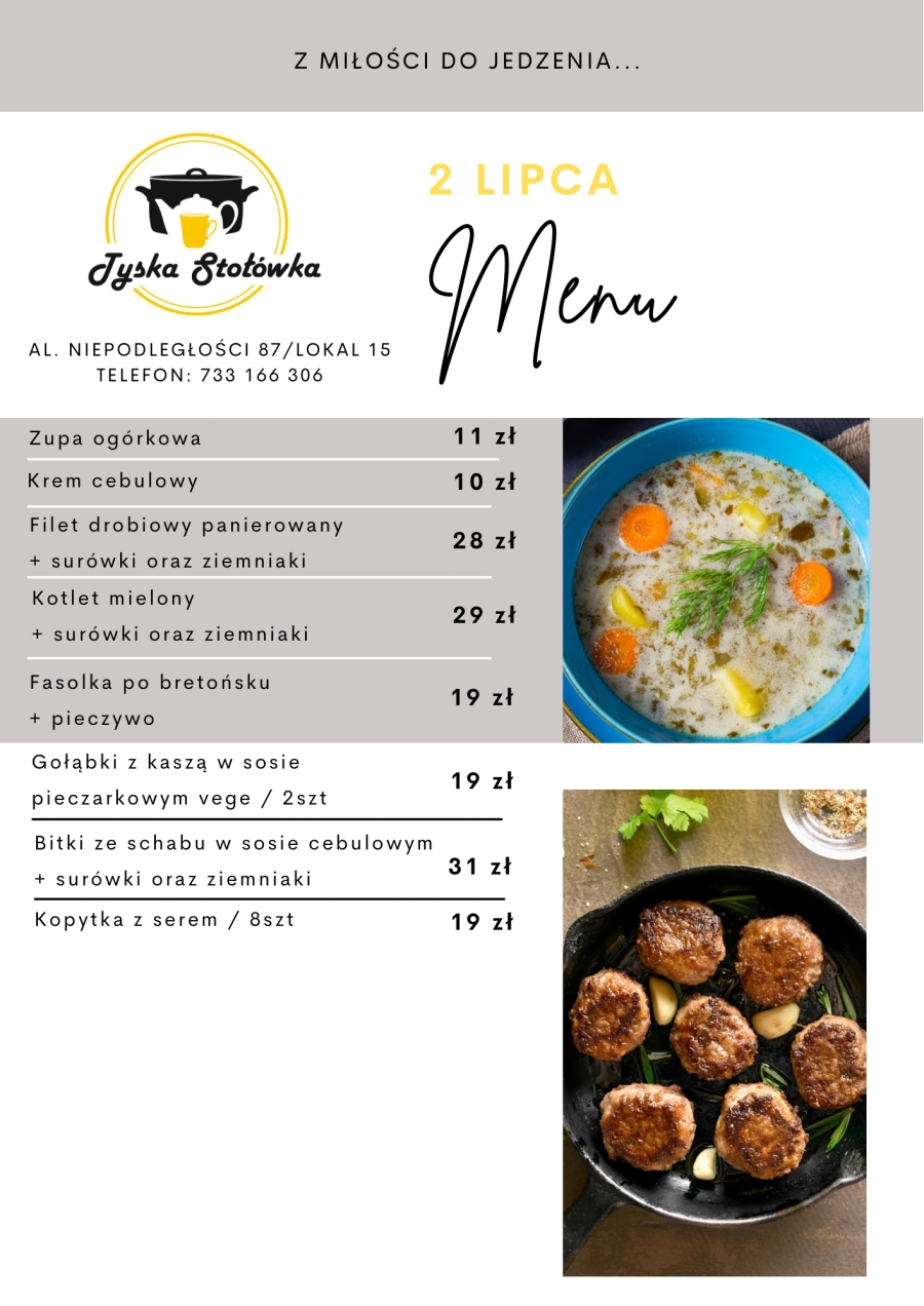 MENU LOKAL 2 AL. NIEPODLEGŁOŚCI 87/LOKAL 15