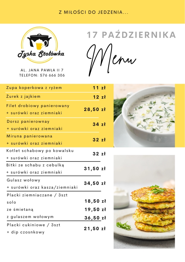 MENU LOKAL AL. JANA PAWŁA II 7