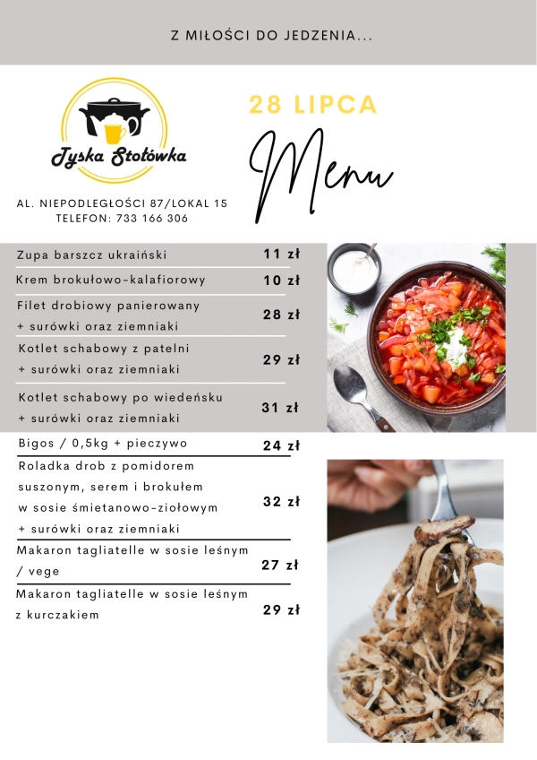 MENU LOKAL 2 AL. NIEPODLEGŁOŚCI 87/LOKAL 15